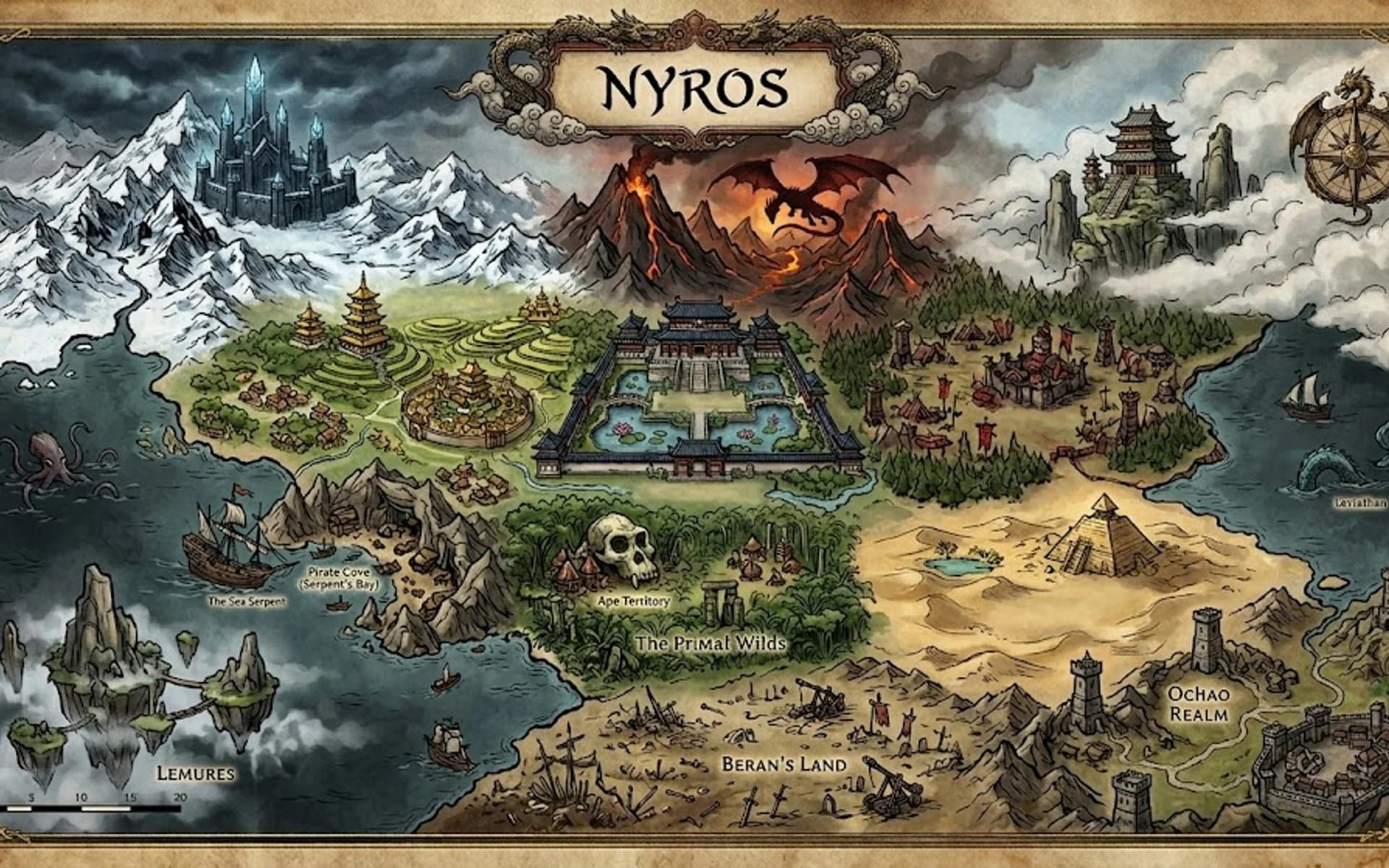 Mapa světa Nyros